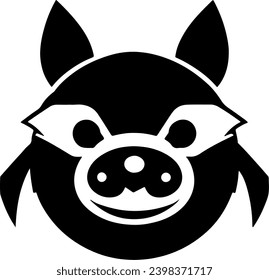 Vector silhouette of Cute Pig