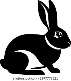 Vector silhouette of Cute Rabbit