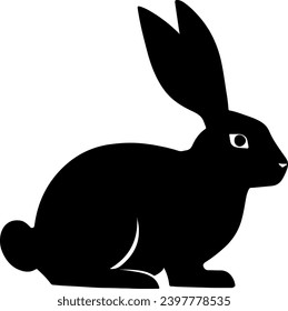 Vector silhouette of Cute Rabbit