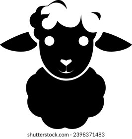 Vector silhouette of Cute sheep