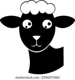 Vector silhouette of Cute sheep