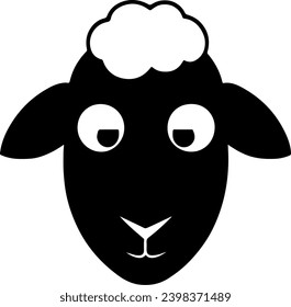 Vector silhouette of Cute sheep