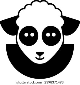 Vector silhouette of Cute sheep