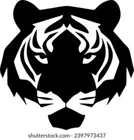 Vector silhouette of Cute Tiger