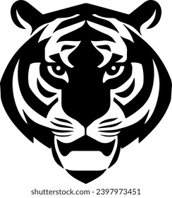 Vector silhouette of Cute Tiger