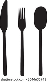 Vector; silhouette of a cutlery set: fork, spoon, knife
