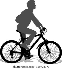 Vector Silhouette of the cyclist