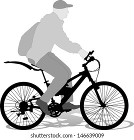 Vector silhouette of the cyclist