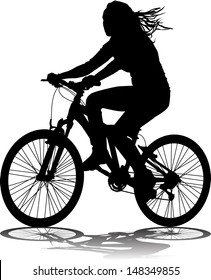 Vector silhouette of the cyclist