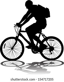 Vector silhouette of the cyclist