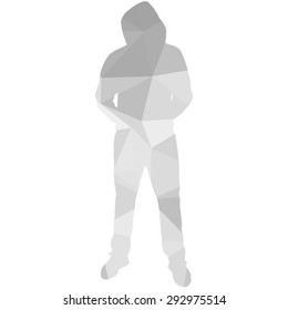 Vector silhouette dancers of low poly style.