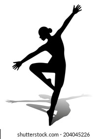 vector silhouette dancing girl