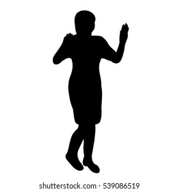 vector silhouette of a dancing woman ,  