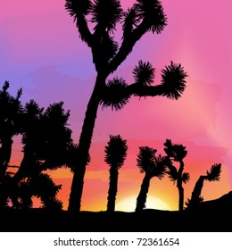 vector silhouette desert