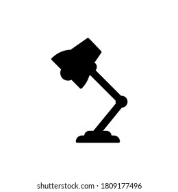 Silueta vectorial de la lámpara de escritorio aislada sobre fondo blanco. Ilustración de la lámpara de mesa