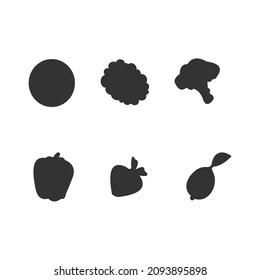 Vector silhouette of different vegetables stock illustration