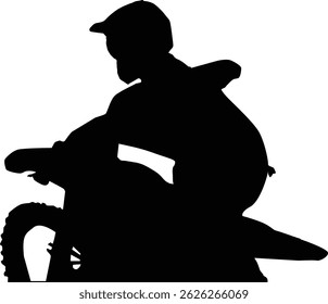  Vector silhouette of dirt bike racer performing a stunt, perfect for off-road and motorsport designs