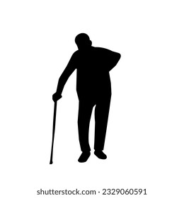Vector silhouette of disabled people on a white background vector