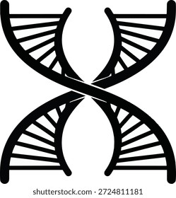 Silueta de Vector de una hebra de doble hélice de ADN.