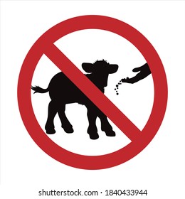 Vektorsilhouette, die keine Kalbskennzeichnung auf weißem Hintergrund enthält. Symbol des Tierverbots.