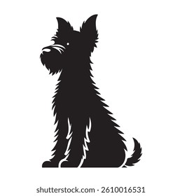 Vector silhouette of a dog, Dog illustration, Dog art, Dog drawing, Pet Animal Silhouette.
