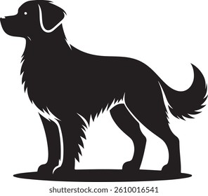 Vector silhouette of a dog, Dog illustration, Dog art, Dog drawing, Pet Animal Silhouette.