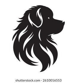 Vector silhouette of a dog, Dog illustration, Dog art, Dog drawing, Pet Animal Silhouette.