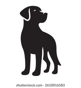 Vector silhouette of a dog, Dog illustration, Dog art, Dog drawing, Pet Animal Silhouette.