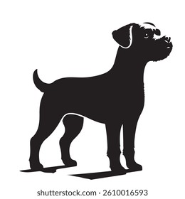Vector silhouette of a dog, Dog illustration, Dog art, Dog drawing, Pet Animal Silhouette.