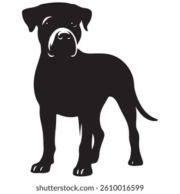 Vector silhouette of a dog, Dog illustration, Dog art, Dog drawing, Pet Animal Silhouette.