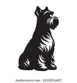 Vector silhouette of a dog, Dog illustration, Dog art, Dog drawing, Pet Animal Silhouette.