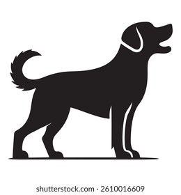 Vector silhouette of a dog, Dog illustration, Dog art, Dog drawing, Pet Animal Silhouette.