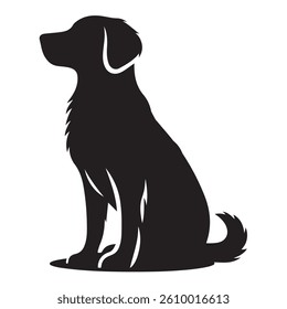 Vector silhouette of a dog, Dog illustration, Dog art, Dog drawing, Pet Animal Silhouette.