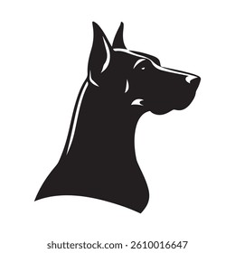 Vector silhouette of a dog, Dog illustration, Dog art, Dog drawing, Pet Animal Silhouette.