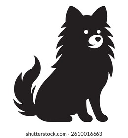 Vector silhouette of a dog, Dog illustration, Dog art, Dog drawing, Pet Animal Silhouette.