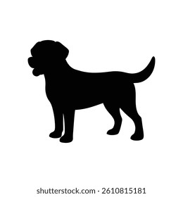 Vector silhouette of a dog isolated on white background 
