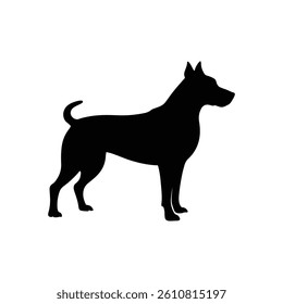 Vector silhouette of a dog isolated on white background 