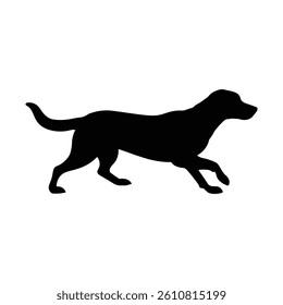 Vector silhouette of a dog isolated on white background 