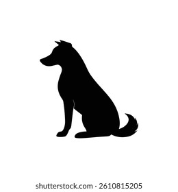 Vector silhouette of a dog isolated on white background 