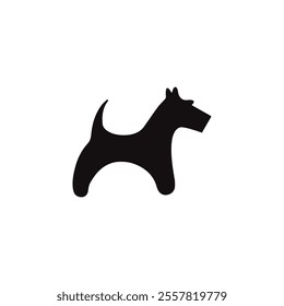 Vector silhouette of dog on black. dog logo design, dog icon design for any business, Cat or dog paw icon. Paw icon. pets design, animals, Zoo, vet logo element. Paw print vector symbol. eps 10