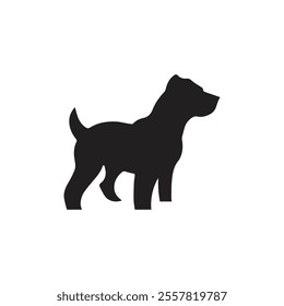 Vector silhouette of dog on black. dog logo design, dog icon design for any business, Cat or dog paw icon. Paw icon. pets design, animals, Zoo, vet logo element. Paw print vector symbol. eps 10