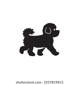 Vector silhouette of dog on black. dog logo design, dog icon design for any business, Cat or dog paw icon. Paw icon. pets design, animals, Zoo, vet logo element. Paw print vector symbol. eps 10