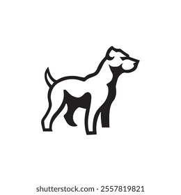 Vector silhouette of dog on black. dog logo design, dog icon design for any business, Cat or dog paw icon. Paw icon. pets design, animals, Zoo, vet logo element. Paw print vector symbol. eps 10