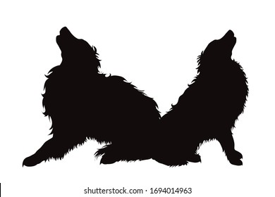 Vector silhouette of dog on white background. Symbol of animal.