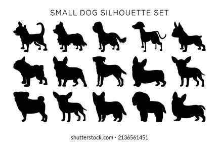 Silueta vectorial de perro con fondo blanco.