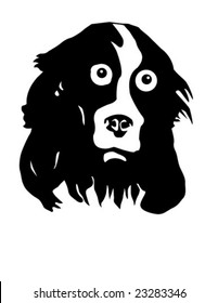 silueta vectorial del perro sobre fondo blanco