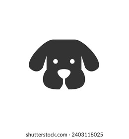 Vector silhouette of dog on white background simple