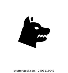 Silueta vectorial de perro sobre fondo blanco simple