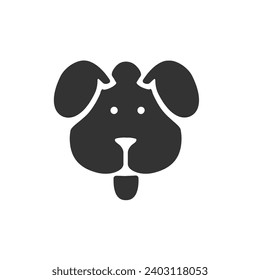 Silueta vectorial de perro sobre fondo blanco simple
