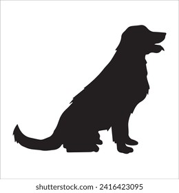 Vektorsilhouette eines Hundes auf weißem Hintergrund. Hund-Schwarz-Bild einfache Farbänderung und Größe eps10 